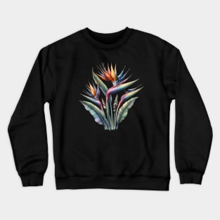 Bird of Paradise, Watercolor Botanical Crewneck Sweatshirt